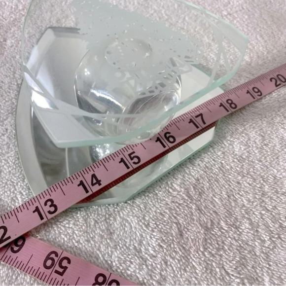 Vintage Glass Mirror Candle Holder Christmas Tree Festive Winter Decor - Picture 14 of 16